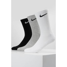 Nike Dri Fit Everyday 3 Pack White Black Gray 3 Lü Unisex Soket Çorap 001