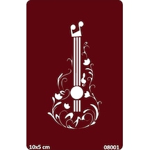 Airbrush Tattoo Çiçekli Gitar Yapışkanlı Stencil Süsleme Ve Boyama Kalıbı Şablon