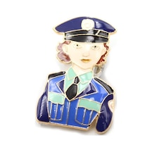 Polis Broş - Mavi Açık Gri