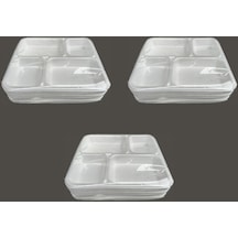 Dağyüce Tek Kullanımlık Köpük 4 Bölmeli Tabldot Köpük Tabak - 26.5x30 Cm. - 10 Adetlik 3 Paket