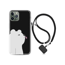 Apple Uyumlu iPhone 11 Pro Kılıf Boyun Askılı Panda Sevimli 1738