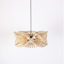 Oklid Doğal Rattan 18x42 Cm Aydınlatma Bej