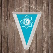 Türk Devletleri Teşkilatı Beyaz Saçaklı Üçgen Flama Bayrak Hatıra Flama Diğer