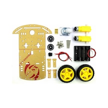 2wd Akıllı Robot Araba Şasi Kiti Dıy Pleksi Tekerlek Motor Çizgi İzleyen Engelden Kaçma