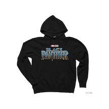 Black Panther Logo Kapşonlu Sweatshirt Hoodie Siyah