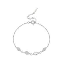 Brezza Lusso Jewelry Zarif Geometri 925 Ayar Kadın Gümüş Bileklik Gümüş
