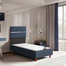 Tek Kişilik Stil Lacivert Baza Başlık Seti 2'si Bir Arada Konuma Özel Teslimat 90 x 190 CM