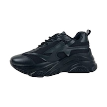 Kadın Siyah Yüksek Taban File Detaylı Sneaker Günlük Spor Ayakkabı Sp140 001