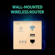 Didadodo Duvara Monte Wifi Router - 300mbps Hız, Wps Şifreleme, Usb C Portlu, Beyaz Renk, Güçlü Antenler