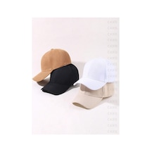 Caxis Spor Şapka Unisex 4 Adet Arkası Cırtlı Ayarlanabilir Siyah-beyaz-krem-kahve