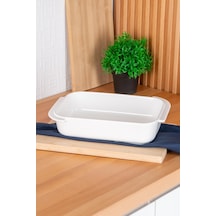 Bianco Perla Dikdörtgen Fırın Kabı - 30 Cm Ekru