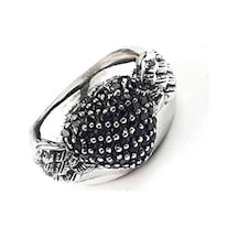 Oniks Taşlı 925 Ayar Gümüş Aşkın Kanatları Tasarım Yüzük 16