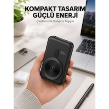 Manyetik Kablosuz Powerbank 22.5w Hızlı Şarj Lcd Göstergeli Yeni Nesil - Lisinya Çok Renkli