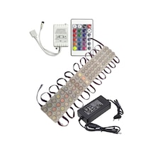 20 Adet 12 Volt 3 Watt 3 Lensli Rgb 3030 Smd Led Modül 24 Tuşlu Rgb Kumanda 5a Plastik Adaptör Set