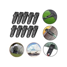 Novahub Açık Kamp Rüzgar Geçirmez Gölgelik Sabit Çadır Kipi İpi Set, Boyut:10 Klip+10 Elastik Halat+10 Siyah Toka Çok Renkli