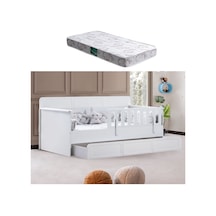 Yavrulu Karyola, Mira Yavrulu Montessori Karyola + 1 Adet Comfort Yatak Beyaz-90 X 190