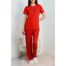 Seka Store Seka Poliviskon Pijama Takım Kırmızı - 50779.1773. Çok Renkli