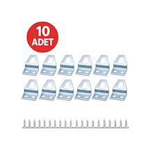 10 Adet Kıvrık Model Metal Tablo Kancası Vidalı Çerçeve & Fotoğraf Askı Aparatı Çoklu Renk
