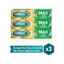 Corega Max Tutuş & Ferahlık Diş Protezi Yapıştırıcı Krem 40g x 3 Adet