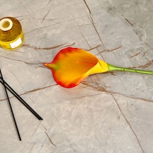 Deco Yapay Zambak Çiçeği - Turuncu - 60 Cm Çok Renkli