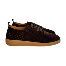 Tufan Shoes Kahve Hakiki Deri Süet Delikli Comfort Taban Bağcıklı Ayakkabı Kahve