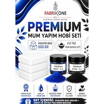 Premium Mum Yapım Hobi Seti - Parafin Wax 500 Gr - 2'li Toz Mum Boyası Seti - Mavi, Siyah Bkfabpw5002ms Karışık