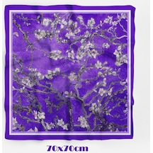 Mor Blossom Desen 70 70cm Bandana/fular Çok Renkli