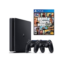 Sony Ps4 500Gb Slim Oyun Konsolu + 2 Kol + Gta5 Teşhir Ürünü
