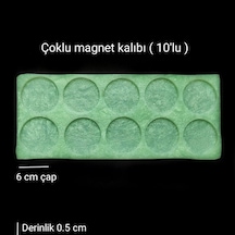 Epoksi Silikon Çoklu Yuvarlak Magnet Kalıbı 10 Lu Çap 6 Cm