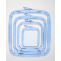 4 Boy Vidalı Plastik Kare Kasnak Seti (Mavi)