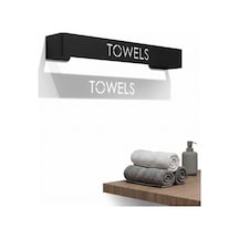 Orret Home Yapışkanlı Havlu Askısı Siyah Metal Havluluk Towels Yazılı Banyo Havlu Tutucu Duvar Tipi Havluluk Dike Çok Renkli