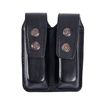 Hakiki Deri Çiftli Şarjör Kılıfı 9 Mm - Siyah Yt-021