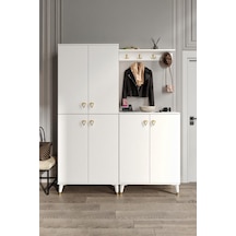 Simple Prt6190 Portmanto Vestiyer Beyaz Gold