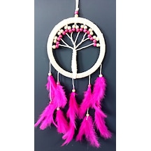 Fuşya Kuş Tüylü Hayat Ağacı Düş Kapanı Dream Catcher Duvar Süsü Fuşya Kuş Tüylü Hayat Ağacı Düş Kapanı Dream Catcher Duvar Süsü