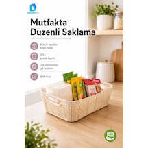 Jute Pratik Sepet 3,5 L Çok Amaçlı Saklama Taşıma Sepeti Çamaşır Oyuncak Düzenleyici Çok Renkli