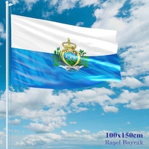 San Marino Bayrağı - 100x150 Cm 1 Metre X 1,5 Metre - Raşel Kumaş 1