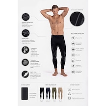 Oıl Company Unisex Hafif Kumaş Yüksek Isı Korumalı Termal İçlik Tayt Alt Siyah-01