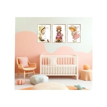 Poster 3 Adet Ahşap Çerçeveli Dekoratif Tablo Çok Renkli - 814954015 Çok Renkli