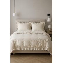 Uçkan Home Çift Kişilik Nevresim Seti %100 Pamuklu Süs Overloklu Fırfırlı Ekru --UH-00009 Uçkan Home Çift Kişilik Nevresim Seti %100 Pamuklu Süs Overloklu Fırfırlı Ekru --UH-00009