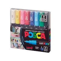 Uni-ball Markör Boyama Posca Su Bazlı 0.7 Mm Anarenk 8 Li