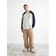 LTB Regular Fit Polar Kapüşonlu Beyaz Sweatshırt