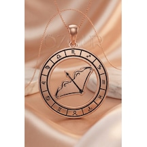 925 Ayar Gümüş Yay Burç Kolye Rose Gold