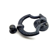 Cntma Antika Tarz Dekoratif Pirinç Dövme Kapı Tokmağı, Taktak - 150x105 Mm, Oksit