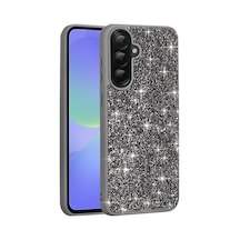 Zore Galaxy A56 Kılıf Parlak Taşlı Tasarım Nvth Pırlanta Kapak - Gri