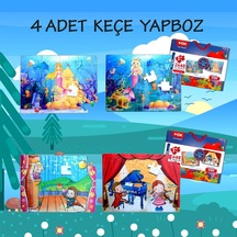 4 Set 96 Parça Tox Deniz Kızı Ve Sahne 5+ Keçe Yapboz 5 Yaş P