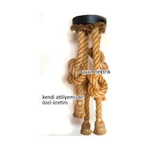 Marketcik Dekoratif 4 Lü Halat Sarkıt Avize,Siyah Duylu Ve Rozans (256282005)