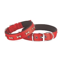 Doggie Comfort Dokuma Kemikli Köpek Boyun Tasması L Kırmızı 3 Kırmızı