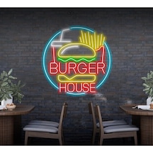 Burger House Yazılı Ve Şekilli Neon Tabela Kırmızı