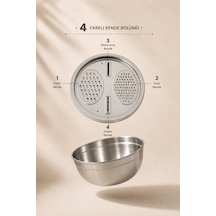 3 Litre Paslanmaz Çelik Hazneli Rende 4 Farklı Rendeleme 26 Cm - 892209587 Diğer