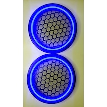 Hoparlör Kapağı 16 Cm Ledli 2'li Takım - Mavi
